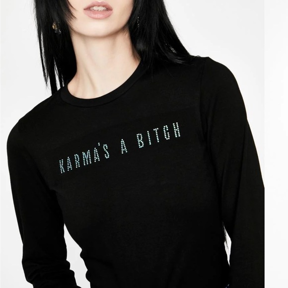 Horoscope Tops - NWT BLING KARMA IS A B